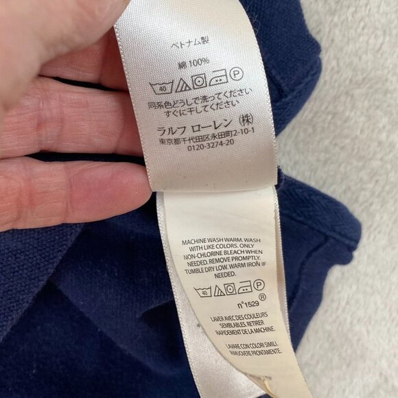 Polo Ralph Lauren Mens Polo Shirt Large Short Sleeve Custom Fit Casual Navy - Picture 9 of 14